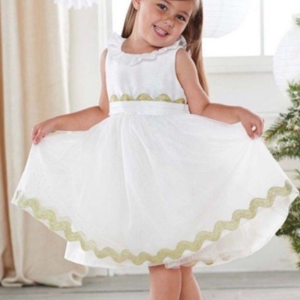 Mud pie Ivory ric rac dress